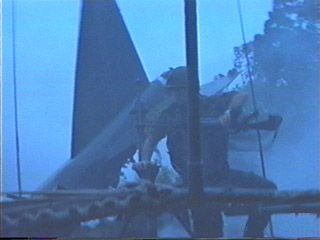 going under the tail of a downed bomber